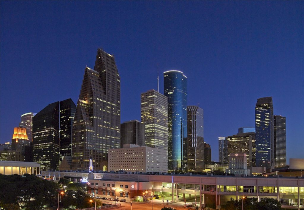 Houston, Texas Skyline At Dusk